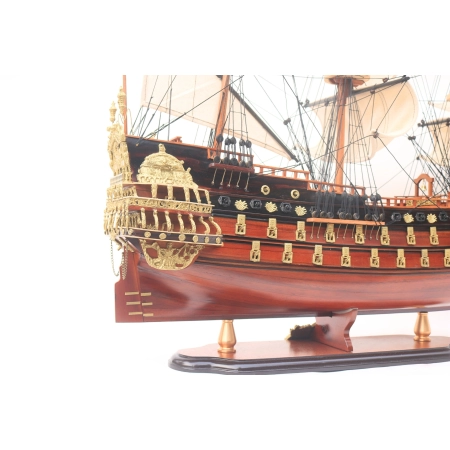 Drewniany model francuskiego żaglowca „Soleil Royal” 80 cm – ekskluzywna dekoracja marynistyczna, żeglarski prezent